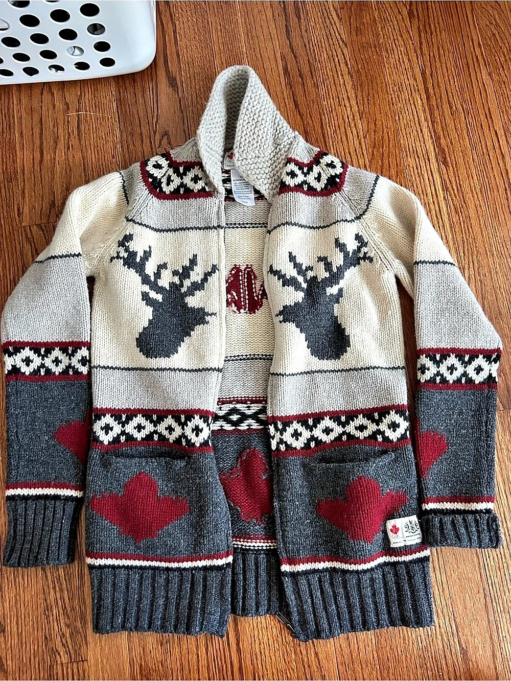 Hudson'Small Bay Company Canada Olympic Cardigan Gray Red